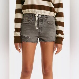 Levi’s 501 Original Shorts, Black Destructed, sz 34